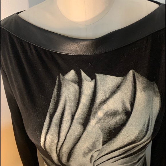 New, never worn leather trim neckline - Picture 3 of 5